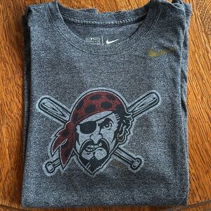 Nike Gray Graphic Tee with Pirate Design